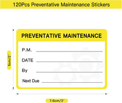 120PCS Preventative Maintenance Stickers, Service Tags Labels for Equipment,3X2