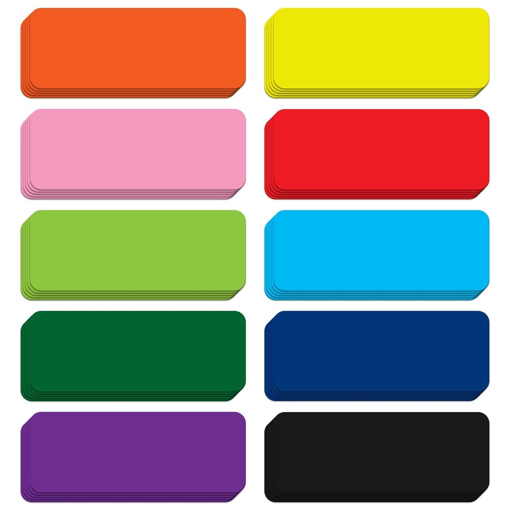 Dry Erase Magnetic Labels 60 Pcs Colorful Magnets – 3.2×1.2inches, Best for C…