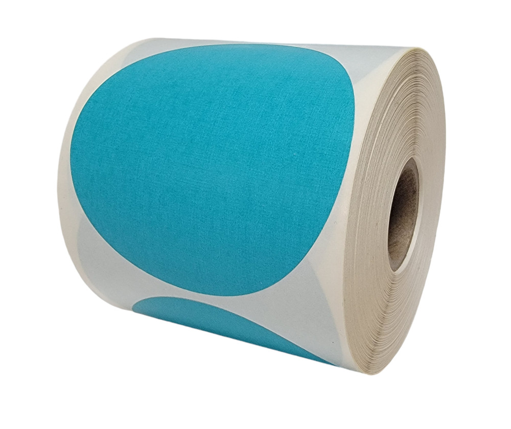 ZEBRA / ELTRON Direct Thermal Labels 3″ Round Teal – (12) Rolls of 500 EA