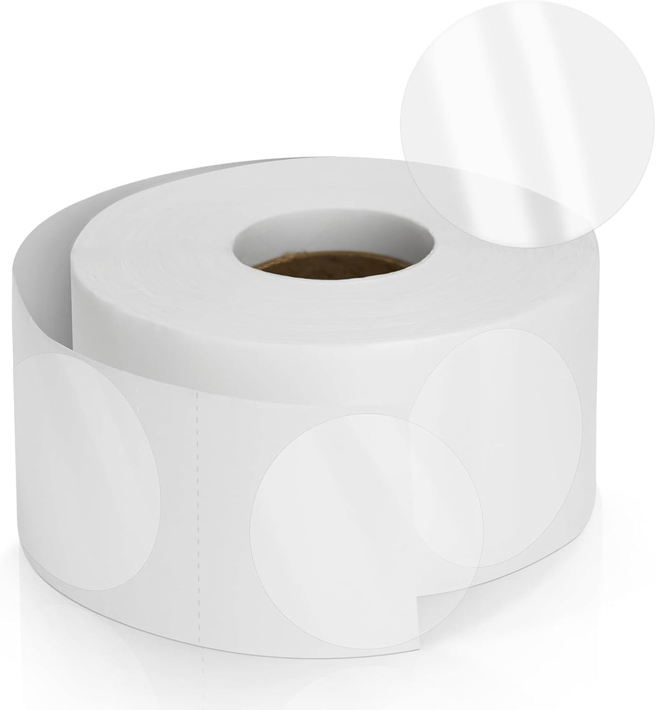 ® 1“ Transparent Circle Dot Stickers Color Coding Labels, 1000PCS 2 Rolls