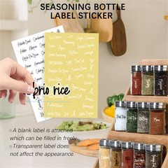 278 Pcs Clear Spice Jar Labels Preprinted Set,Waterproof Pantry Labels Stickers