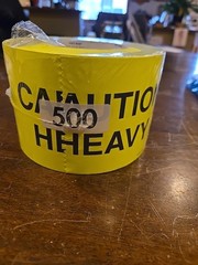 500 Pcs Caution Heavy Sticker, 4x 6 inch Fluorescent Yellow