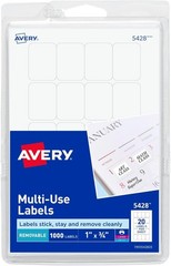 Removable White Labels (0.75 x 1 in), 1000 Count – Effortless Organization