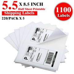 4400 Half Sheet Shipping Labels Self-Adhesive 8.5 x 11 Blank 2 Labels Per Sheet