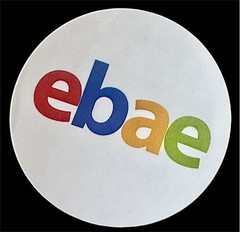 4.5 cm / 1.75 Inch Ebay Round white Stickers 100 Blue Red Green Yellow Ebae