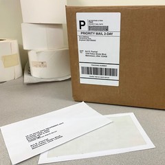 100 Self Adhesive Labels w/ Tear off Paper Receipt Best Ebay and Paypal Labels