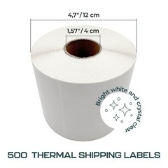 4×6 Direct Thermal Shipping Labels – 500/Roll – Compatible w/ Rollo, Zebra etc