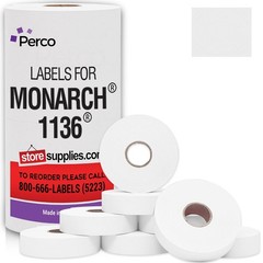 14,000 White Pricing Labels for Monarch 1136 – 8 Rolls Value Pack, USA Made