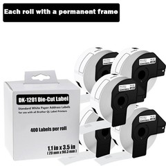 5Rolls 29mmx90mm DK-1201 Shipping Label Fit for Brother QL-500 QL-700 QL-710W
