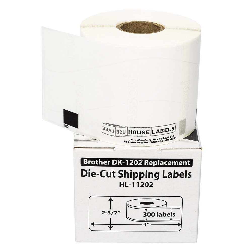 Non-OEM Fits BROTHER DK-1202 REMOVABLE Labels (2-3/7 x 4) – (50) Rolls of 300