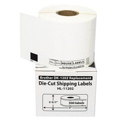 Non-OEM Fits BROTHER DK-1202 REMOVABLE Labels (2-3/7 x 4) – (50) Rolls of 300