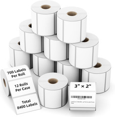 2×1 Direct Thermal Barcode Labels Rolls for Zebra LP2824 ZD411 ZD410 3-Proof