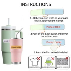 -Laminating Waterproof Water Bottle Labels – 320PCS Colored Write-on Name Lab…