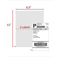 1000 Half Self Shipping Labels 8.5″x5.5″ Blank Self Adhesive Sticker 2 Per Sheet