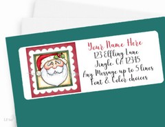 Whimsical Christmas Santa Claus Stamp Custom Personalized Return Address Labels
