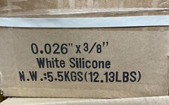 0.026” x 3/8” White Silicone Band Up to 10 Yards (White and Charcoal)