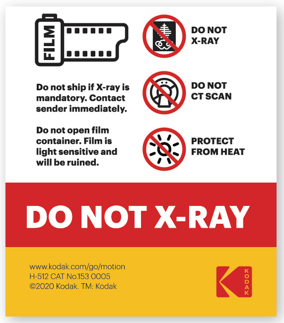 Kodak DO NOT X-RAY Mailing Stickers for Photo, Movie, & Cine Film – Pack of 25