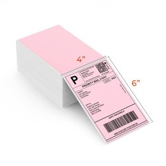 4″x6″ Pink Direct Thermal Labels, Commercial Permanent Adhesive Fanfold Maili…