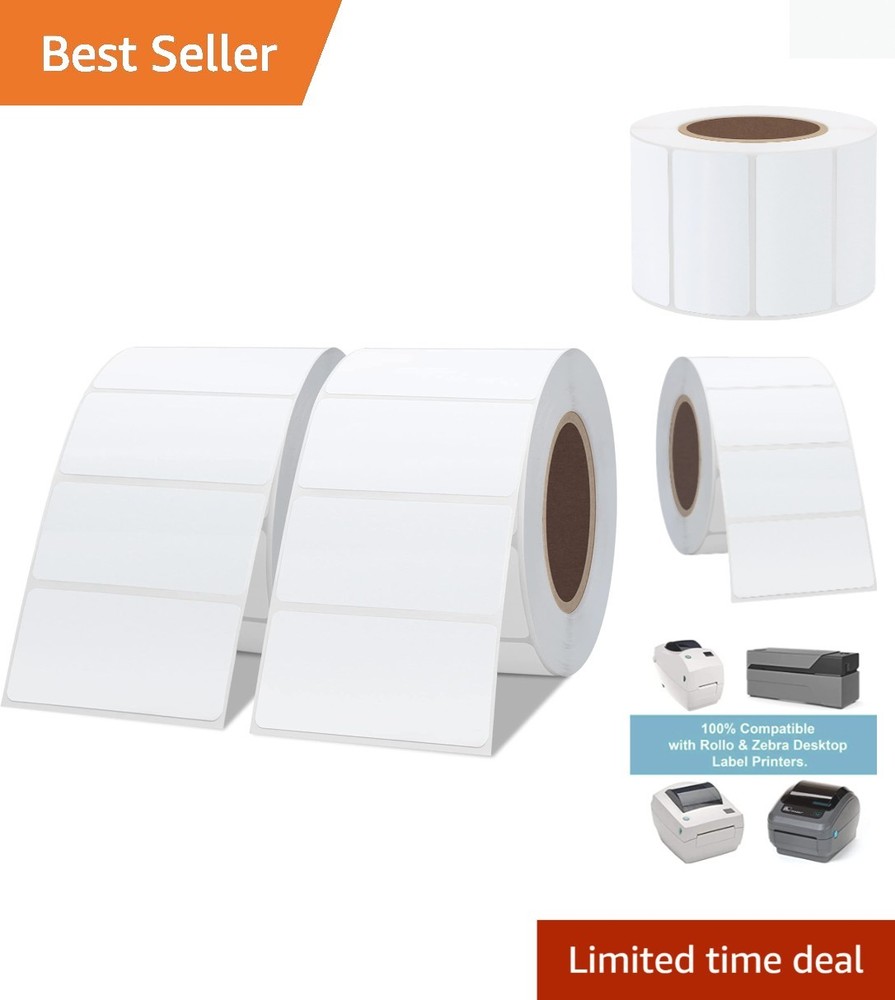 Versatile Self-Adhesive 2×1 Inch Thermal Labels – 2 Rolls for All Printing Needs