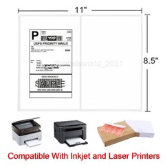 50-20000 Mailing Shipping Labels 8.5″x5.5″ Round Corner Half Sheet Self Adhesive