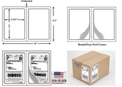 Perforated 2000 Quality Round Corner Shipping Labels 2 Per Sheet 7.5″ x 5.125″