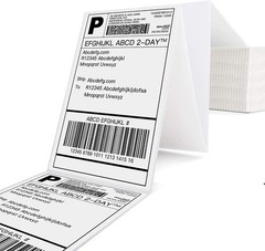 4×6 Shipping Labels Fanfold 500 Pack Direct Thermal Perforated Strong Adhesive