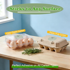 500PCS 2 Inch Egg Carton Stickers, Farm Fresh Unwashed Eggs Labels with Date Spa