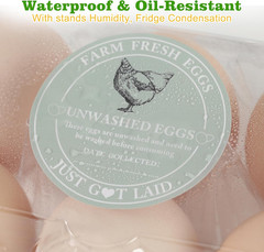 500PCS 2 Inch Egg Carton Stickers, Farm Fresh Unwashed Eggs Labels with Date Spa