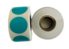 1″ Round Teal Color coded Circular Inventory Dots Labels Stickers 500