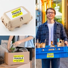 4×6 Inch Permanent Adhesive Fragile Stickers – 100 Labels for Caution Shipping