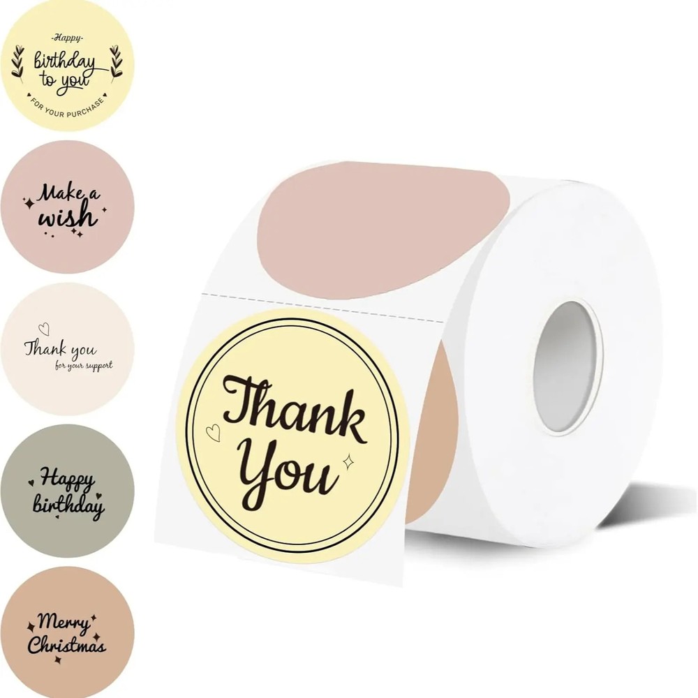 500Pcs Blush Pink 2″ Round Thermal Stickers Waterproof Printable DIY Logo Tags