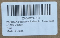 500 Shipping Labels Full Sheet 8.5×11 Self Adhesive Blank Paper for Inkjet Laser