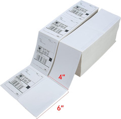 4000 Fanfold 4″ X 6″ Direct Thermal Labels, with Perforated Line for Thermal Pri