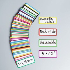 60 Pcs Magnetic Dry Erase Labels for Classroom Home Office Garage Refrigerator