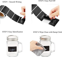 Chalkboard Labels, 300PCS Waterproof Blackboard Reusable Chalk Sticker Label, Re