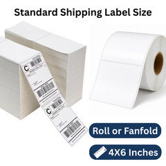 4X6 Direct Thermal Shipping Labels Roll/Fanfold for Zebra, Rollo, MUNBYN, iDPRT