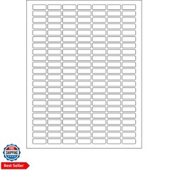 White Printable Rectangle Sticker Labels with Bonus Color Labels, Small Codin…
