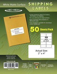 White Matte Surface Shipping Labels, Name / Address Labels