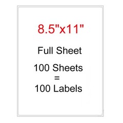 100 Full Sheet Shipping Labels 8.5×11 Self Adhesive Blank Laser InkJet Label US