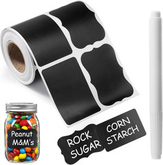 Chalkboard Labels, 240 PCS Waterproof Reusable Blackboard Stickers with 1 Chalk