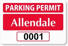 SmartSign (50-Pack) Custom Red Parking Permit Window Cling Repositionable Lab…
