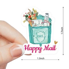 Happy Mail Stickers Labels (500pcs) Cute Thank You Boutique Packaging Mail En…
