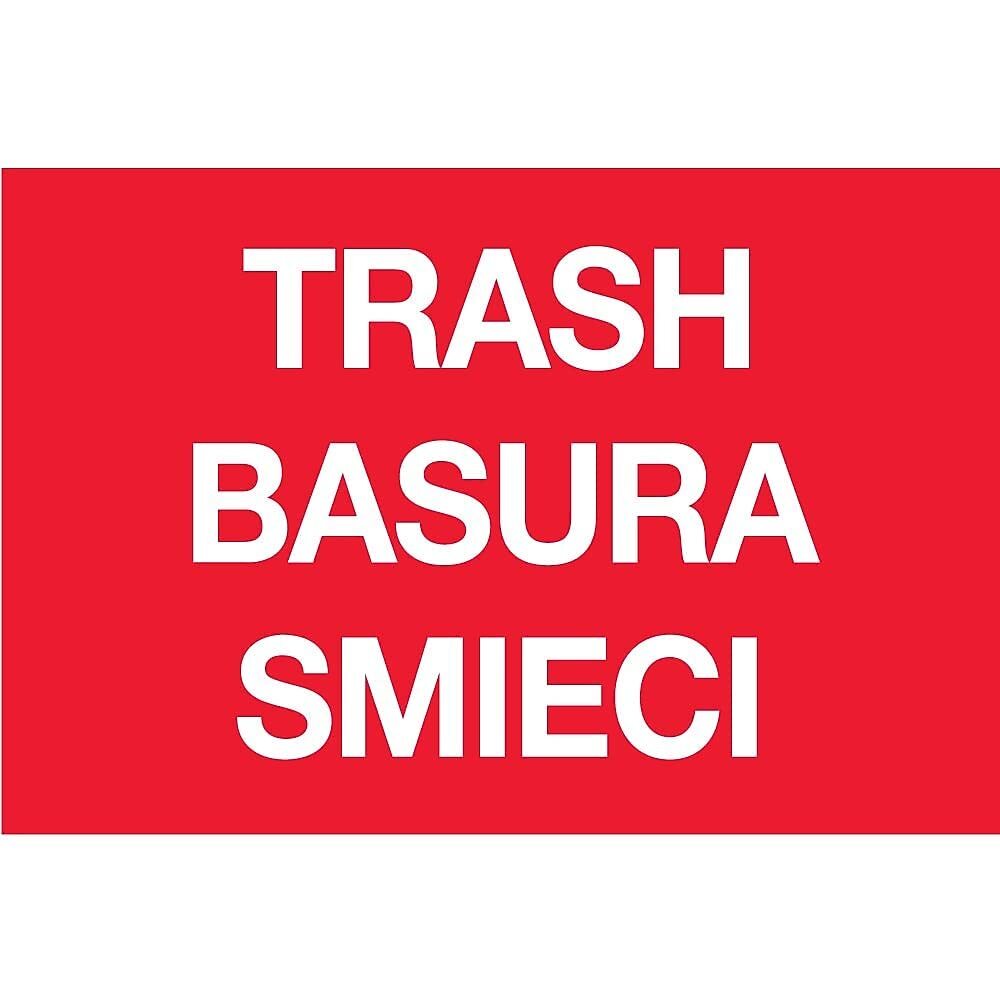 Tape Logic DL1311 Rectangle Labels Trash/Basura/Smieci” 2″ x 3″ Red/White 500…
