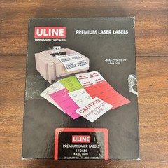 ULine Premium Laser Labels S-10434 White 2×2″ 20 Labels/Sheet 2000 Labels *Read