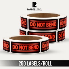 DO NOT BEND Stickers 1″x3″ Neon Red Labels – 250/Roll – Shipping Warning Labels