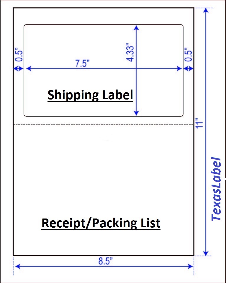 200pcs Half Sheet Shipping Labels w/receipt
