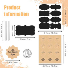 142Pcs Jar Label Stickers Set – 80 Reusable Blackboard Stickers with 2 White Era