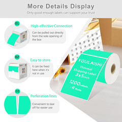 3 x 5 Inch Rectangle Color Coding Label Stickers, 1200pcs Assorted Color Movi…