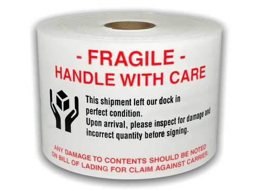 3×5 Fragile Hands On Box Inspect Damage Shipping Labels 2RLS 300 Labels P/R