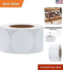 White Color Coding Dot Labels Round Semi Gloss Paper Stickers Adhesive Label …